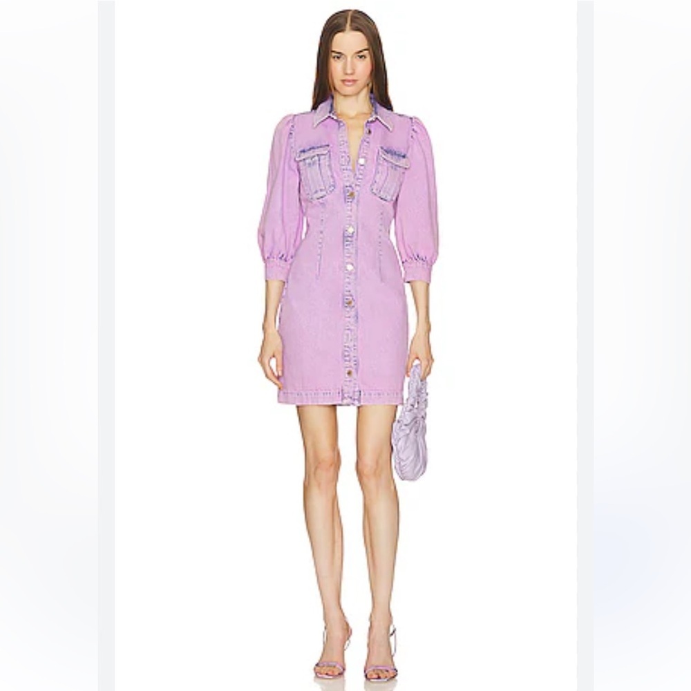 ESSENTIEL ANTWERP Women's 2/32 Cotton Dammer Denim Mini Dress in Violet